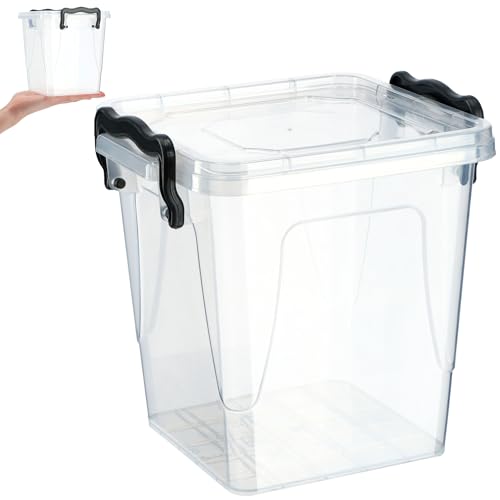 KADAX Aufbewahrungsbox mit Deckel, Robuster Plastikbehälter aus Kunststoff, Lunchbox, Transparente Frischhaltedose, Vesperdose mit Klickverschluss (1,8L) von KADAX