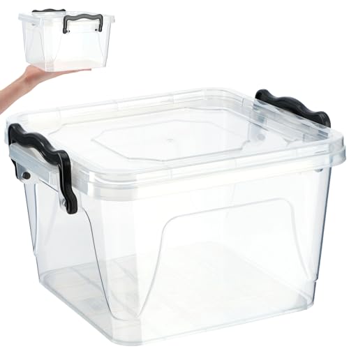 KADAX Aufbewahrungsbox mit Deckel, Robuster Plastikbehälter aus Kunststoff, Lunchbox, Transparente Frischhaltedose, Vesperdose mit Klickverschluss (2,4L) von KADAX
