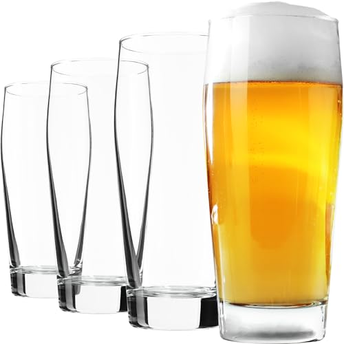 KADAX Biergläser, 510ml Klassisches Weizenbierglas, Weizenbiergläser aus hochwertigem Glas, Bierseidel für Familienfeiern oder Partys, Tulpen Gläser für Bier (4 x 510ml) von KADAX