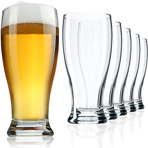 KADAX Biergläser, 565ml Weizenbiergläser, Spülmaschinenfeste Trinkgläser, wiederstandfähige Bierseidel mit stabiler Basis, Weizengläser für Bier, Drinks (6x565ml) von KADAX