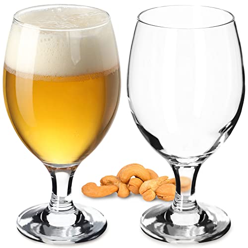 KADAX Biergläser Set, Bierseidel aus Glas, Biertulpen, Weizengläser für dunkles und helles Bier, Craft Bier-Gläser, Bierkrug, Pilsner Glas, Bierglas, Bier Pokal (400 ml, 2 Stück Transparent) von KADAX