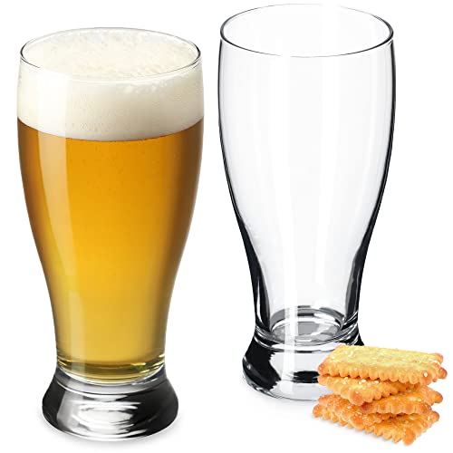 KADAX Biergläser Set, Bierseidel aus Glas, Biertulpen, Weizengläser für dunkles und helles Bier, Craft Bier-Gläser, Bierkrug, Pilsner Glas, Bierglas, Bier Pokal (565 ml, 2 Stück Transparent) von KADAX
