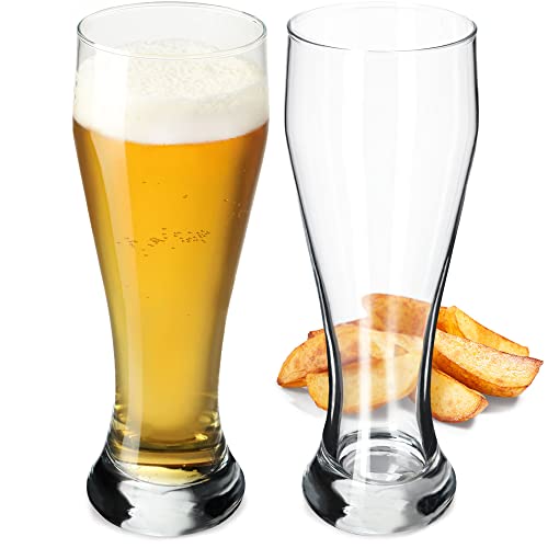 KADAX Biergläser Set, Bierseidel aus Glas, Biertulpen, Weizengläser für dunkles und helles Bier, Craft Bier-Gläser, Bierkrug, Pilsner Glas, Bierglas, Bier Pokal (665 ml, 2 Stück Transparent) von KADAX