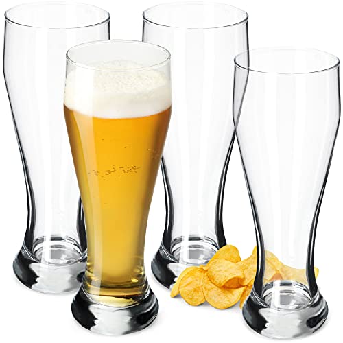 KADAX Biergläser Set, Bierseidel aus Glas, Biertulpen, Weizengläser für dunkles und helles Bier, Craft Bier-Gläser, Bierkrug, Pilsner Glas, Bierglas, Bier Pokal (665 ml, 4 Stück Transparent) von KADAX