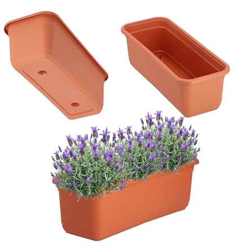 KADAX Blumenkasten, Balkonkasten aus hochwertigem Kunststoff, Pflanzkasten für Innen- und Außenbereiche, Blumentopf für Balkon, Terrasse, Fensterbank (40cm, Terracotta) von KADAX