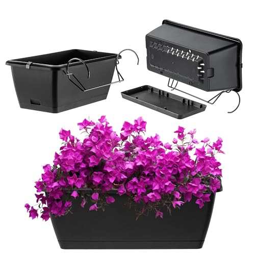 KADAX Blumenkasten 40 cm Anthrazit – Pflanzkasten aus Kunststoff, wetterfest und robust, ideal für Balkon, Terrasse und Fensterbank von KADAX