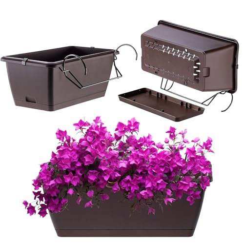 KADAX Blumenkasten 40 cm Braun – Pflanzkasten aus Kunststoff, wetterfest und robust, ideal für Balkon, Terrasse und Fensterbank von KADAX