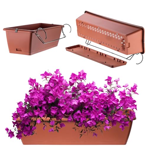 KADAX Blumenkasten 60 cm Terracotta – Pflanzkasten aus Kunststoff, wetterfest und robust, ideal für Balkon, Terrasse und Fensterbank von KADAX