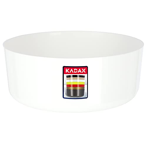 KADAX Blumenschale aus Kunststoff, runde Schale, Pflanzschale, Pflanzgefäß, Kunststoffschale für Fensterbank, Tisch, Wohnzimmer, Pflanzkübel (⌀ 26 cm, Weiß) von KADAX