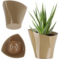 KADAX Blumentopf,übertopf, Pflanztopf aus Kunststoff, 13 cm, Beige von KADAX