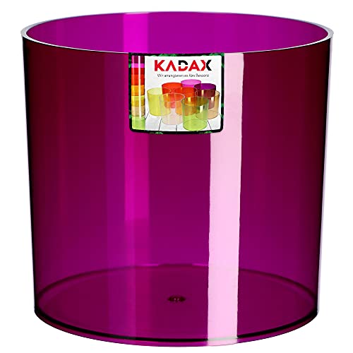 KADAX Blumentopf aus Kunststoff, 13 Farben, glänzenden Topf in zylindrischer Form, Kräutertopf, Blumenvase, Übertopf, Pflanzkübel, Pflanzentopf (⌀ 14 cm, violett) von KADAX