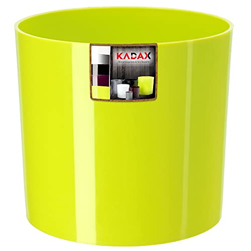 KADAX Blumentopf aus Kunststoff, 13 Farben, glänzenden Topf in zylindrischer Form, Kräutertopf, Blumenvase, Übertopf, Pflanzkübel, Pflanzentopf (⌀ 9 cm, hellgrün) von KADAX