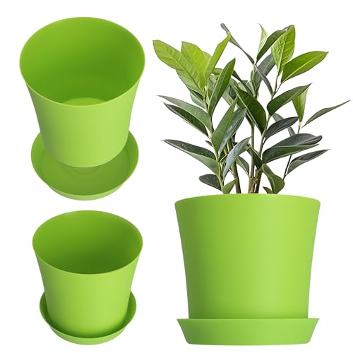 KADAX Blumentopf aus Kunststoff, 9 Farben, Pflanzenschutz, Pflanzentopf für Balkon, Terrasse, Topf für Veilchenpflanzen, Blumenvase, Schutz, Blumenschutz (⌀ 12,5 cm, grün) von KADAX