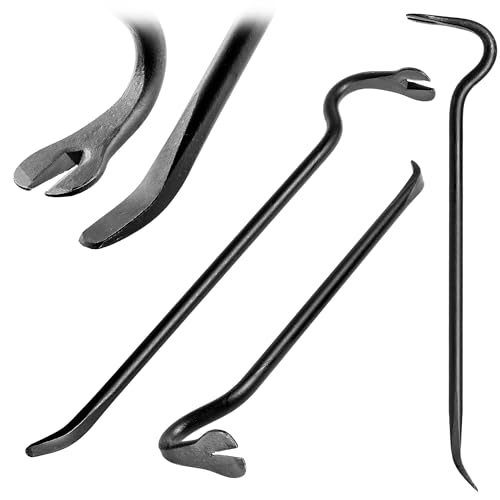 KADAX Brecheisen aus Stahl, Brechstange mit Klaue und Breiter Klinge, Nageleisen für Abriss-Arbeiten, Robuster Kuhfuß, Nagelschlitze, Nagelzieher (Schwarz 53 cm) von KADAX