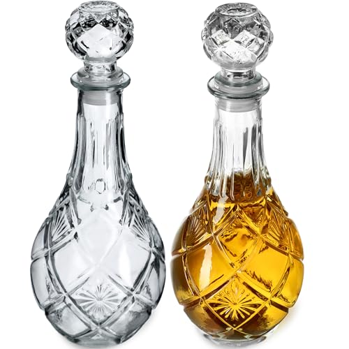 KADAX Dekanter für Getränke, Stilvolle Whiskykaraffe für Männer, Klassische Weinkaraffe mit einzigartiger Design, Whiskyflasche als Geschenk (0,8L - 2 Stück) von KADAX