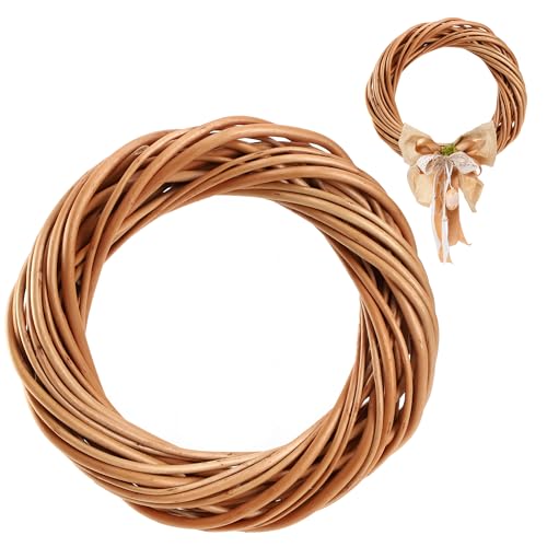 KADAX Dekokranz, Ideal als Türkranz, Kranz aus Naturweide, Rattankranz, Tischkranz, Naturkranz, Weidenring, Weidenkranz, zum Dekorieren von Fenstern (Braun 30cm) von KADAX