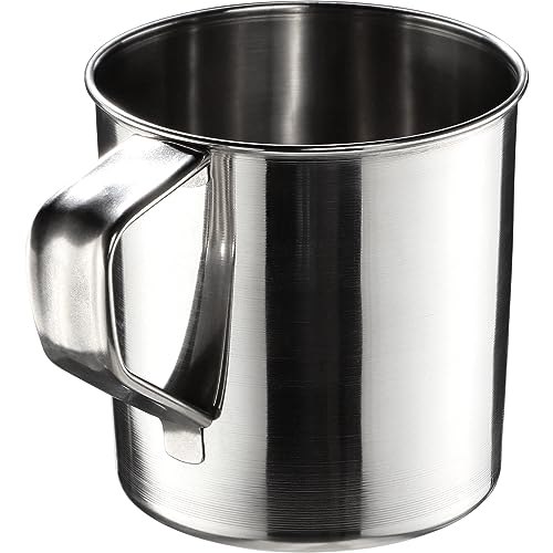 KADAX Edelstahlbecher, widerstandsfähiger Kaffeebecher mit Henkel, bruchsicherer Trinkbecher, Isolierte Tasse, Thermobecher für Kaffee, Tee, Saft und Wasser (10cm / 1 Stück) von KADAX