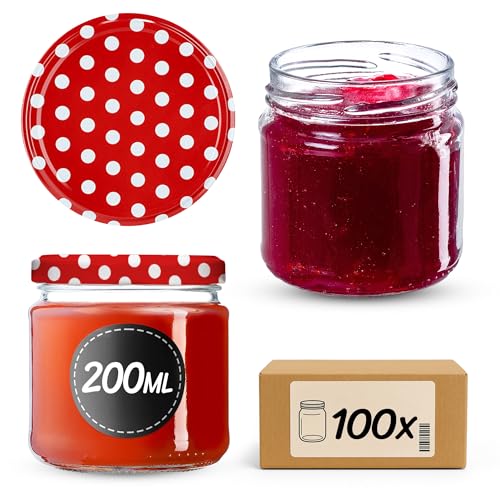 KADAX 100er Set Einmachgläser 200 ml mit Twist-Off Deckel Ø 66 mm – Dickwandige, luftdichte Dessertgläser, spülmaschinenfest, ideal für Marmelade & Eingemachtes KADAX 100er Set Einmachgläser 200 ml mit Twist-Off Deckel Ø 66 mm – Dickwandige, luftdichte Dessertgläser, spülmaschinenfest, ideal für Marmelade & Eingemachtes von KADAX