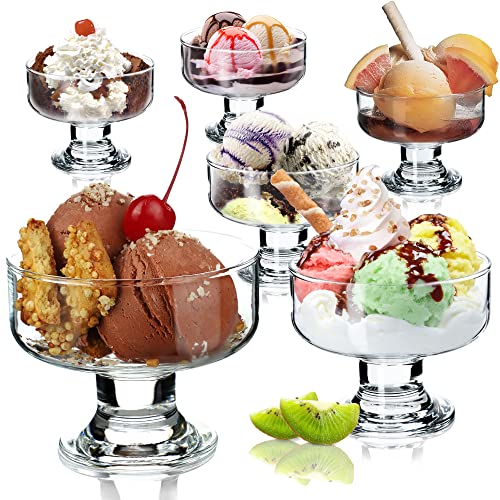 KADAX Eisbecher Glas Set, Eisschalen, Dessertgläser mit Fuß, Eisgläser, Dessertschalen für Eiscreme, Desserts, Obst, Vorspeise, Cocktails, Dessertgläser, Eiscremegläser (6, 180 ml) von KADAX