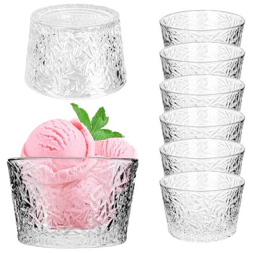 KADAX Eisbecher aus Glas, 6er Set, 290ml, Dessertgläser mit Fuß, Eisschalen für Eis, Desserts & Obst, Eisgläser, Dessertschalen, Spülmaschinenfest (Modell 5) von KADAX