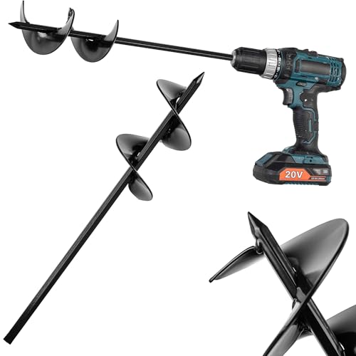 KADAX Erdbohrer 60mm für Bohrmaschine, Gartenbohrer, Erdlochbohrer für Akkuschrauber, Pflanzbohrer für Gartenarbeiten, Spiralbohrer zum Bohren von Erdlöchern von KADAX