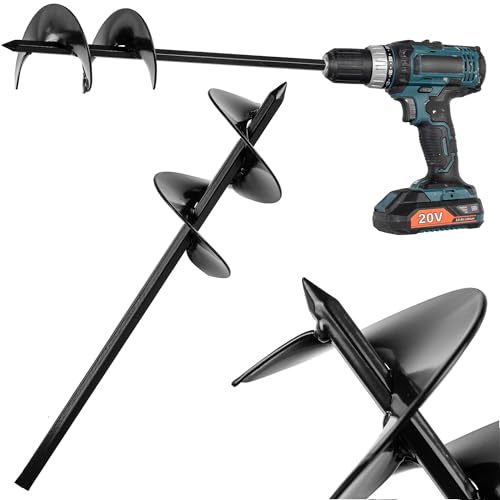 KADAX Erdbohrer 80mm für Bohrmaschine, Gartenbohrer, Erdlochbohrer für Akkuschrauber, Pflanzbohrer für Gartenarbeiten, Spiralbohrer zum Bohren von Erdlöchern von KADAX