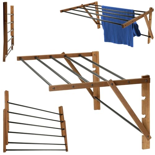 KADAX Faltbarer Trockner, Ausziehbarer Standtrockner, Ziehharmonika-Wäscheständer, Stand-Wäschetrockner, Klappbarer Turmwäscheständer (53x85cm Wand) von KADAX