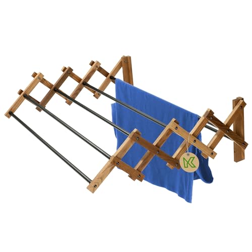 KADAX Faltbarer Trockner zur Selbstmontage, Ausziehbarer Standtrockner, Ziehharmonika-Wäscheständer, Klappbarer Turmwäscheständer (85x16.5cm) von KADAX