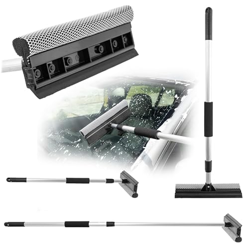 KADAX Fensterabzieher mit Teleskopstange, Teleskop Fensterwischer mit Gummilippe für Fensterreinigung, Fensterreiniger, Fenster Abzieher, Fensterputz (71-124 cm) von KADAX