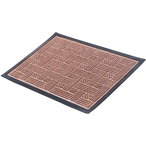 KADAX Fußmatte, 60 x 40 cm, Fußabtreter für Innen und Aussen, waschbare Gummifußmatte für Haustür, Hauseingang, Schmutzfangmatte aus Gummi, Sauberlaufmatte, Türvorleger (beige) von KADAX