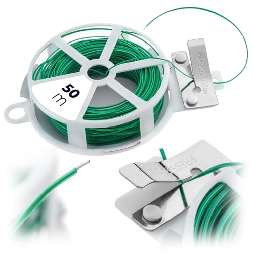 KADAX Gartendraht mit integriertem Schneider, 50 Meter, grüner Bindedraht auf Spule, Pflanzendraht zum Befestigen von Pflanzen im Garten, Blumendraht, Draht KADAX Gartendraht mit integriertem Schneider, 50 Meter, grüner Bindedraht auf Spule, Pflanzendraht zum Befestigen von Pflanzen im Garten, Blumendraht, Draht von KADAX