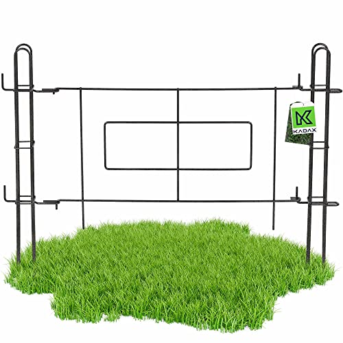 KADAX Gartentor, Tor aus Stahlstab, pulverbeschichteter Gartenzaun mit Metallbefestigungen, Teichzaun, dekorativer Zaun für Garten, Teich, Baum, Rabatte, Zaunelemente (Gartentor für 60 cm) von KADAX