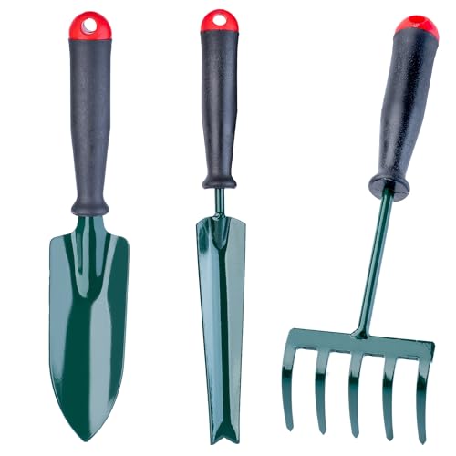 KADAX Gartenwerkzeugset, Robuste Mini-Gartengeräte, Praktisches Werkzeugset für Pflanzen, Mehrteiliges Gartenset, Garten Kit für die Gartenpflege (3-teiliges Set Ver. A) von KADAX