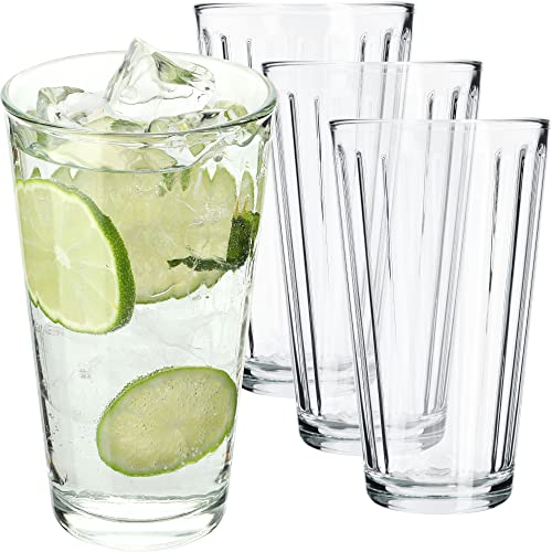 KADAX Getränkegläser, Trinkgläser aus Neutrum-Calcium-Glas, Allzwecktrinkgläser, Wassergläser, Universallgläser für Drinks, Mojito, Eiscafé (Amalia 360ml, 4) von KADAX