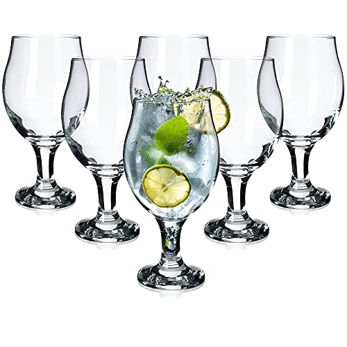 KADAX Gingläser, 6er Set, Tonicgläser mit gezogenem Stiel, Cocktailglas, Gläserset, Wassergläser, Biergläser, tulpenform, Biertulpe (570 ml) von KADAX