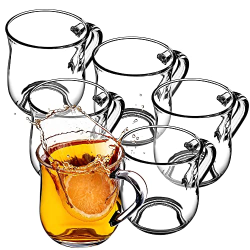 KADAX Gläser mit Griff für Tee und Kaffee, Teegläser aus dickem Glas, Glastassen für kalte und heiße Getränke, Gläserset für Tee, Kaffee, Wasser (Abia 320ml / 6er Set) von KADAX