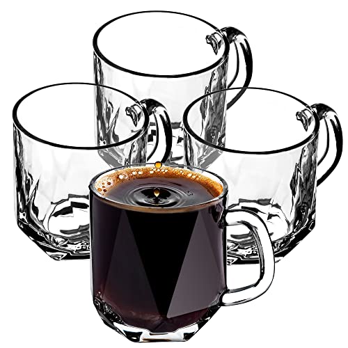 KADAX Gläser mit Griff für Tee und Kaffee, Teegläser aus dickem Glas, Glastassen für kalte und heiße Getränke, Gläserset für Tee, Kaffee, Wasser (Frida 300ml / 4er Set) von KADAX