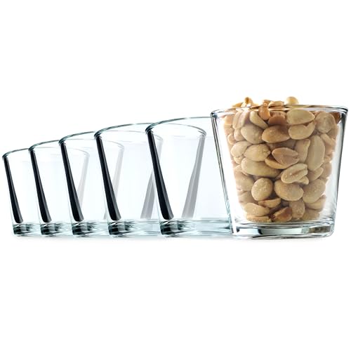 KADAX Glasschälchen, Snackschalen aus Transparentem Glas, Dipschalen aus hochqualitativem Glas, Servierschalen für Nüsse, Eis, Dips, Desserts und Oliven (6 x 130ml, Rund) von KADAX
