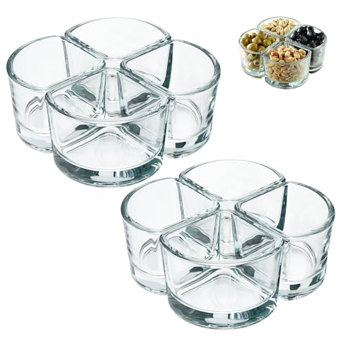 KADAX Glasschälchen, Snackschalen aus Transparentem Glas, Dipschalen aus hochqualitativem Glas, Servierschalen für Nüsse, Eis, Dips, Desserts und Oliven (8 x 120ml, Viertelkreis) von KADAX