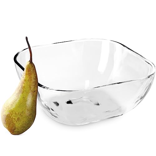 KADAX Glasschüssel, eckige Obstschale aus robustem Glas, Salatschüssel in 3 verschiedenen Größen, Spülmaschinenfeste Glasschale, transparente Snackschale für Obst (20cm, 2, stück) von KADAX