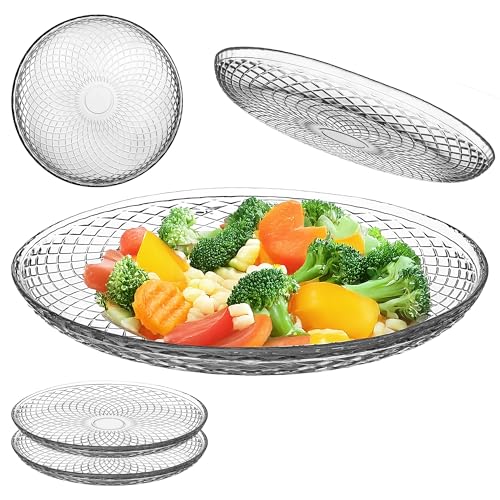 KADAX Glasteller 30 cm, 2er Set, Runder Teller aus Klarglas, Große Servierteller aus Glas, ideal als Kuchenteller, Dessertteller, Speiseteller oder Platzteller von KADAX