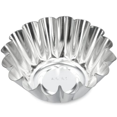KADAX Gugelhupfform, Kuchenform aus verzinktem Blech, Hohe gewellte Backform, Rührkuchenform für Napfkuchen und Schokoladenkuchen, Kranzform (15,5 cm, Silber) von KADAX