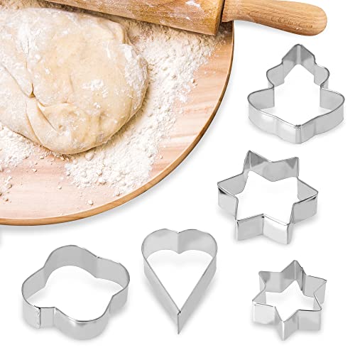 KADAX Keksausstecher, Ausstecher, Lebkuchenausstecher aus verzinkten Blech, Set für Kekse und Plätzchen, Ausstechformen für Fondant, Tortendekorationen (5 Stück) von KADAX