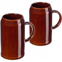 Keramikbierkrug, Bierkrug aus Keramik, Spülmaschinenfester 2, 1000ml - Kadax von KADAX