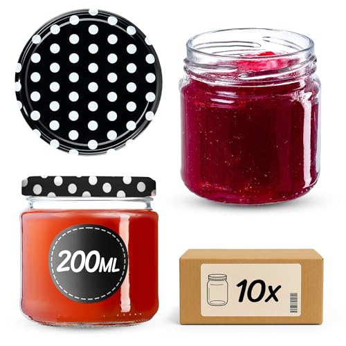 KADAX Einmachgläser 200 ml 10er Set, Dessertgläser fi66 – Marmeladengläser mit Twist-Off Deckel, Luftdicht & Spülmaschinenfest, Dickwandiges Glas KADAX Einmachgläser 200 ml 10er Set, Dessertgläser fi66 – Marmeladengläser mit Twist-Off Deckel, Luftdicht & Spülmaschinenfest, Dickwandiges Glas von KADAX