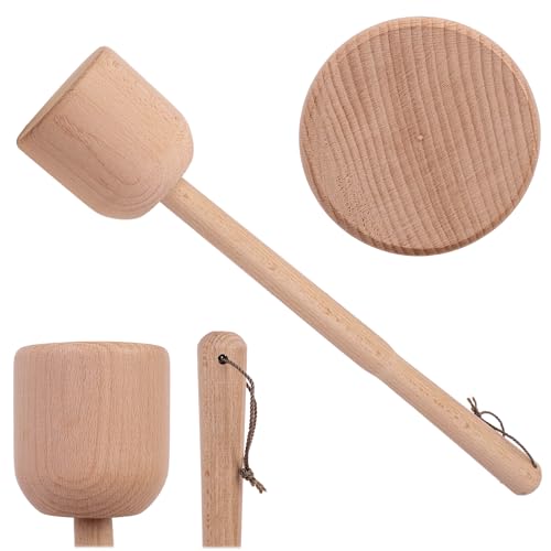 KADAX Krautstampfer aus Holz, 41 x 7.5 cm, Sauerkrautstampfer, Stampfer für Fermentieren von Sauerkraut, Kartoffelstampfer, Holzstößel, Handstampfer, Holzstampfer von KADAX
