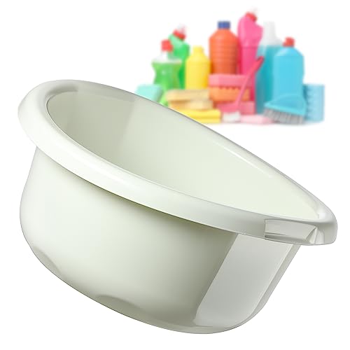 KADAX Kunststoffschüssel, Spülschüssel in verschiedenen Größen und Farben, robuste Waschschüssel, Universal-Schüssel, Spülwanne für Badezimmer, Waschraum (30L, Creme) von KADAX