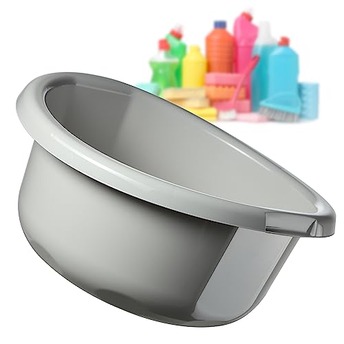 KADAX Kunststoffschüssel, Spülschüssel in verschiedenen Größen und Farben, robuste Waschschüssel, Universal-Schüssel, Spülwanne für Badezimmer, Waschraum (8L, Grau) von KADAX
