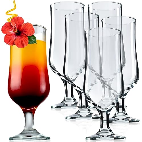 KADAX Longdrinkgläser, 370ml Cocktailgläser in Kelchform, Spülamschinenfeste Wassergläser aus durchsichtigem Glass, Trinkgläser für Eiskaffe, Milchshake (6x370ml) von KADAX