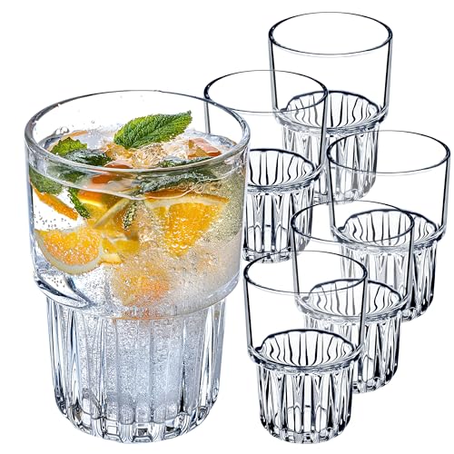 KADAX Longdrinkgläser, Cocktailgläser, Getränkegläser, Trinkgläser, moderne Wassergläser, geriffelte Gläser für Drinks, Universalgläser (Set 6x320 ml) von KADAX
